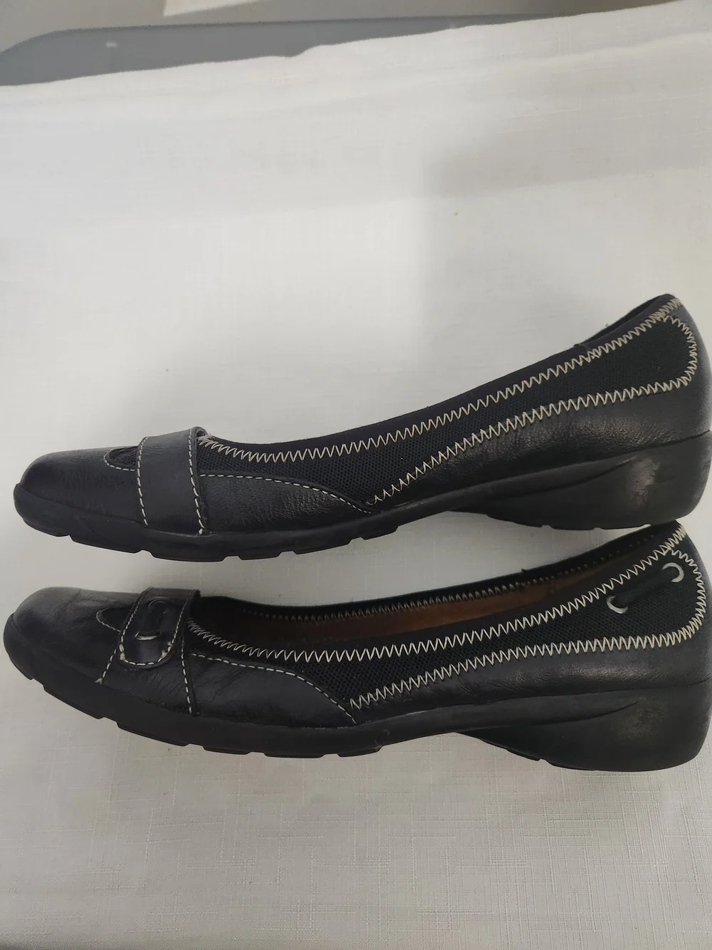 Naturalizer Women's Black Leather Casual Mary Jane Flats-Size 8.5